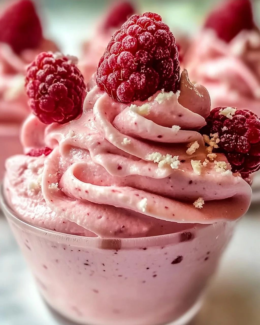 4-Zutaten Himbeer Proteinmousse ganz ohne Backen