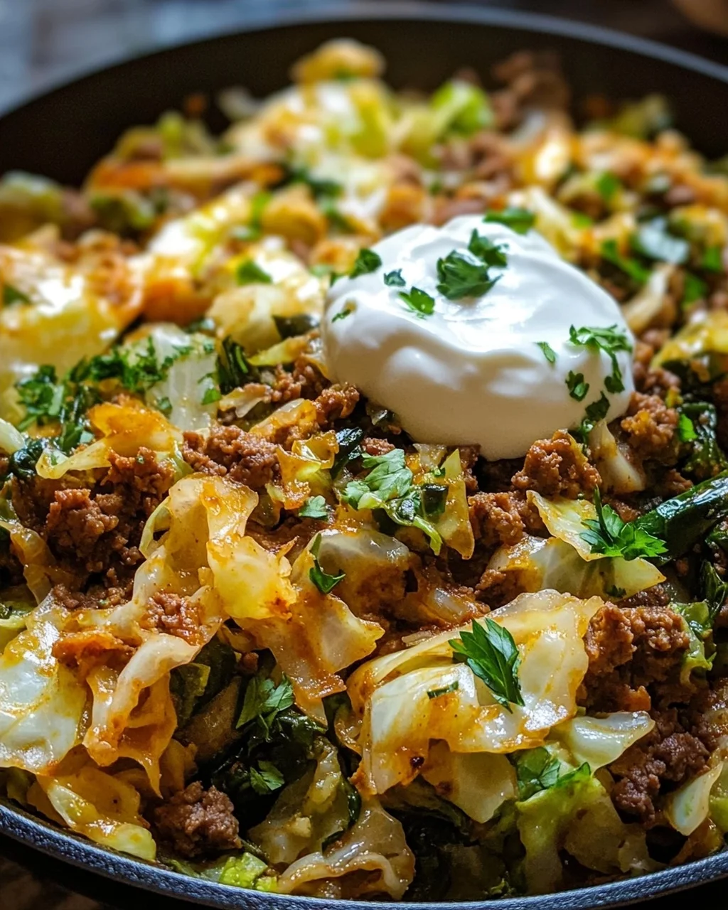 Bombastische Spitzkohl-Hackfleisch-Pfanne
