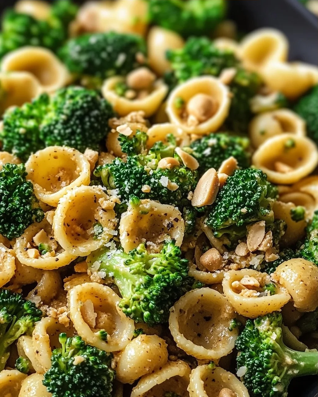 Cremige Erdnuss Brokkoli Orecchiette Pasta
