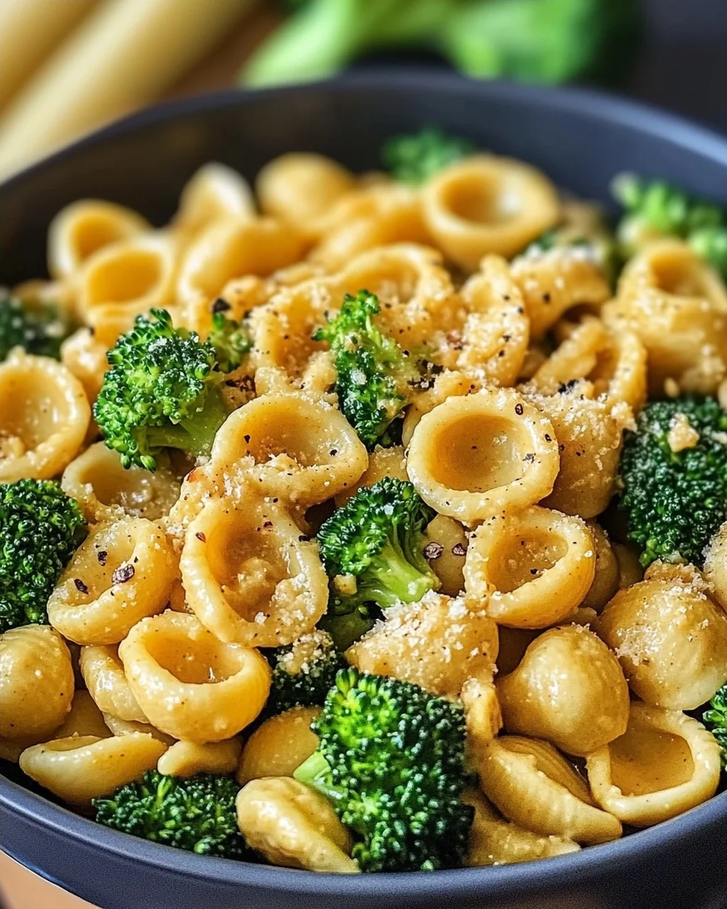 Cremige Erdnuss Brokkoli Orecchiette Pasta