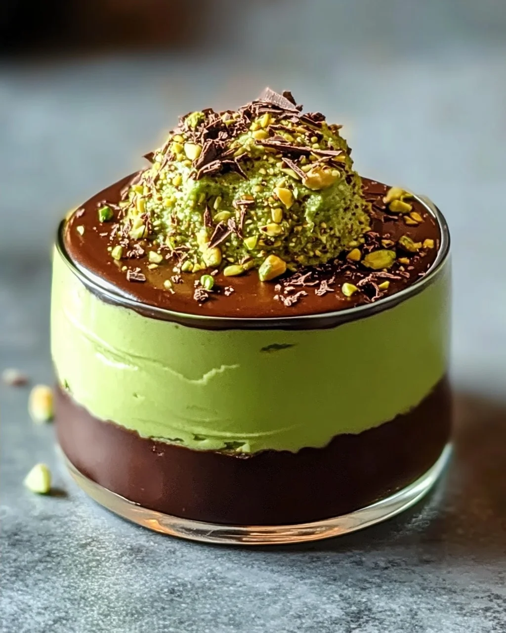 Cremiges Pistazienmousse mit Schokoladenganache Rezept