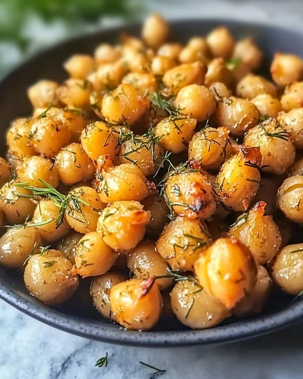 Dillgurken geröstete Kichererbsen für Knabberspaß