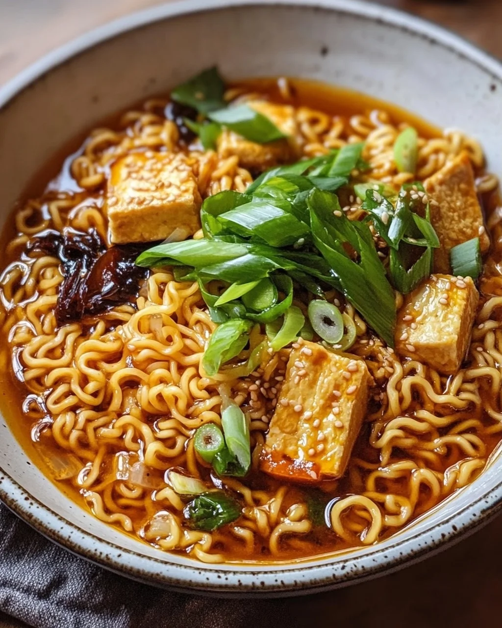 Einfache vegane Ramen-Nudeln mit köstlicher Sauce Rezept