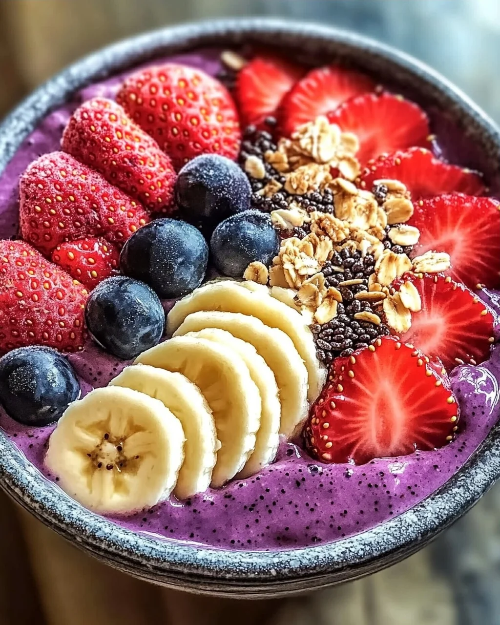 Erdbeere Acai Smoothie Schüssel für einen frischen Start