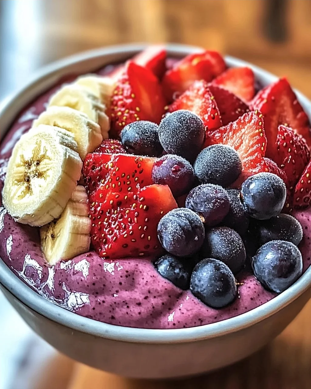 Erdbeere Acai Smoothie Schüssel für einen frischen Start