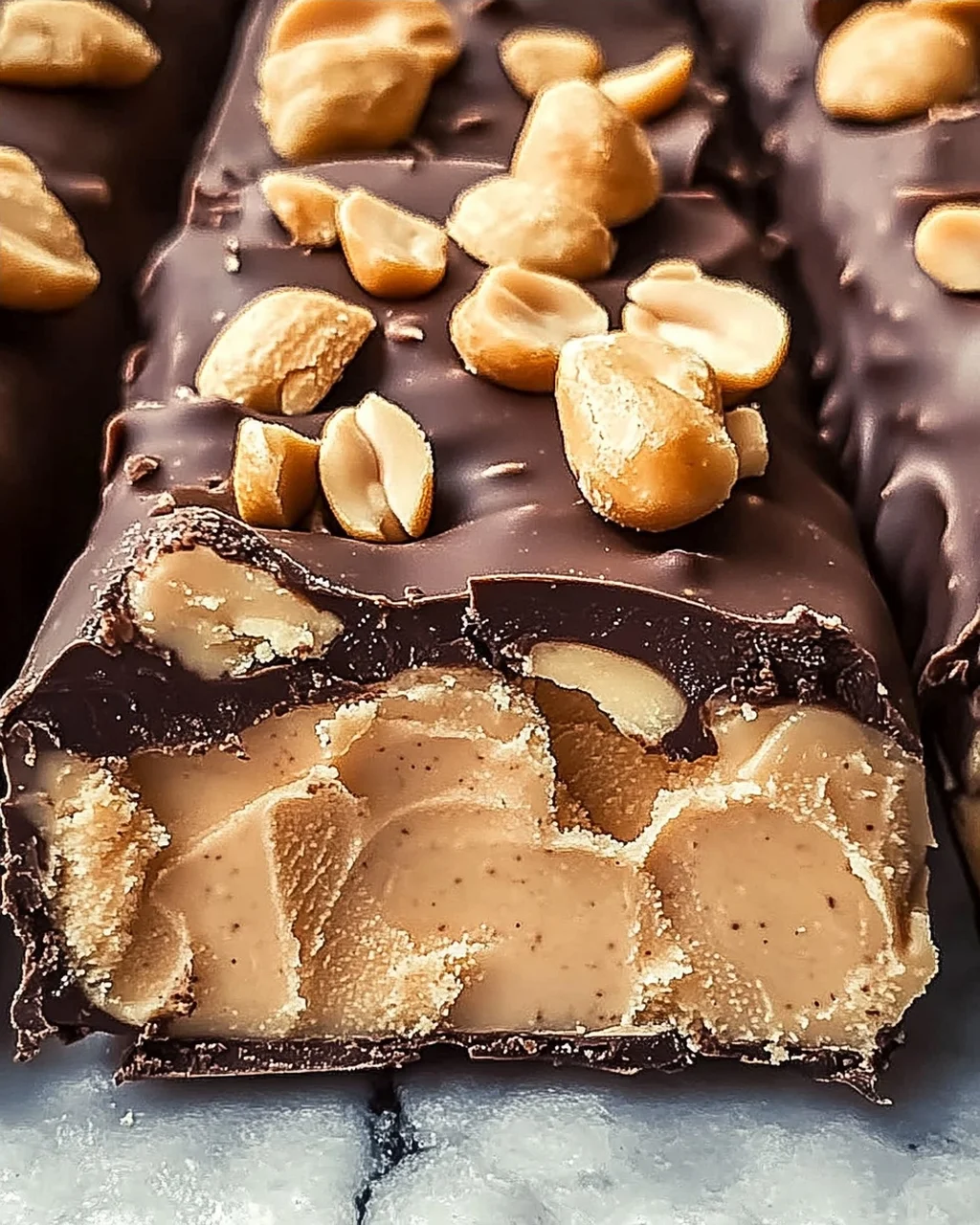 Erdnussbutter gefrorene Joghurt Riegel selber machen