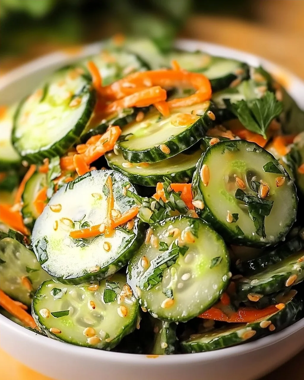 Erfrischender Asiatischer Gurkensalat für den Sommer!