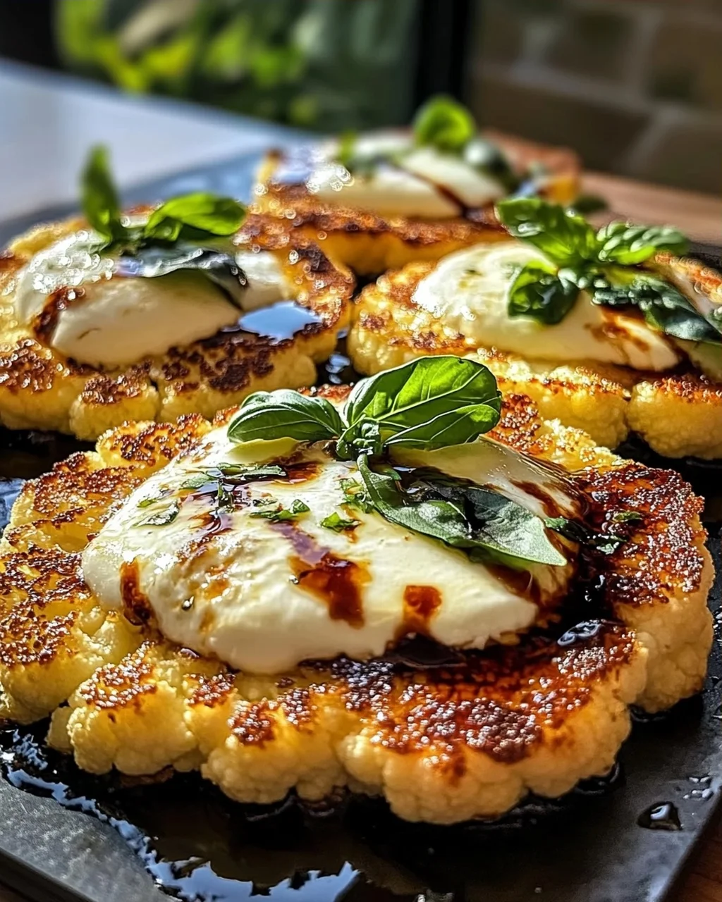 Gebackene Mozzarella-Blumenkohlsteaks