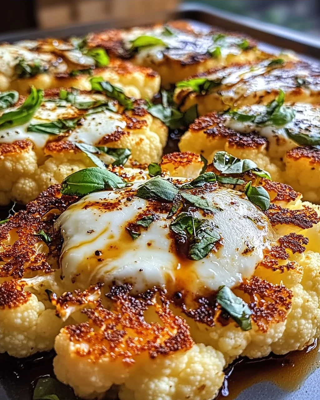 Gebackene Mozzarella-Blumenkohlsteaks