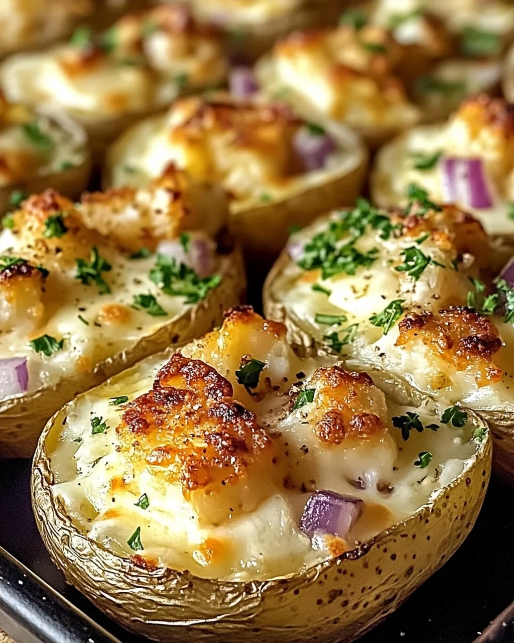 Gefüllte Kartoffeln nach Flammkuchen-Art Rezept