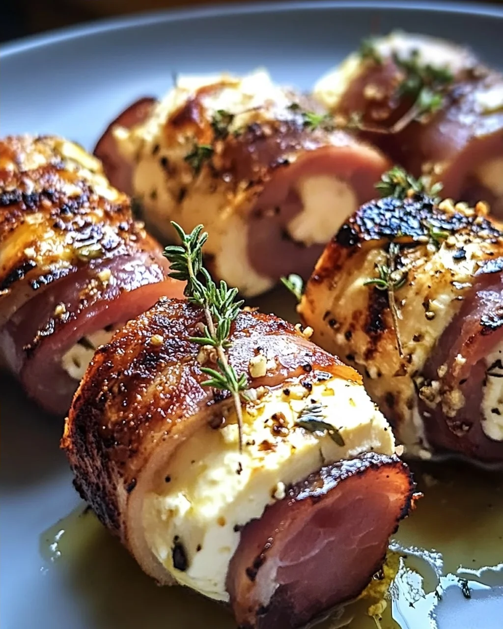 Gegrillte Feta-Schinkenröllchen für köstliche Snacks