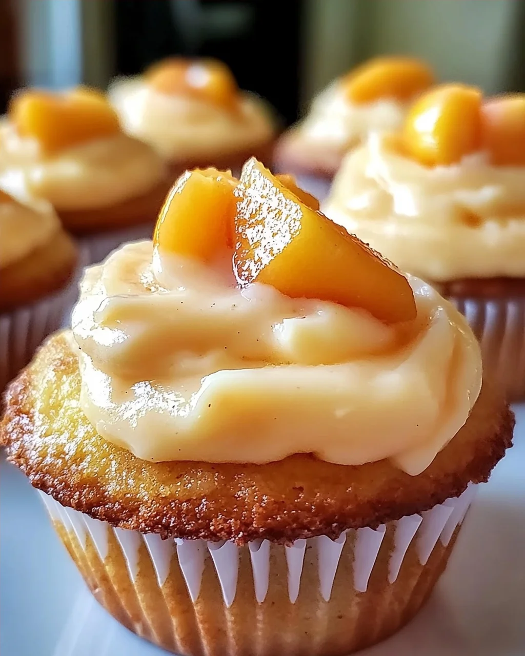 Honig Pfirsich Frischkäse Muffins zum Verlieben