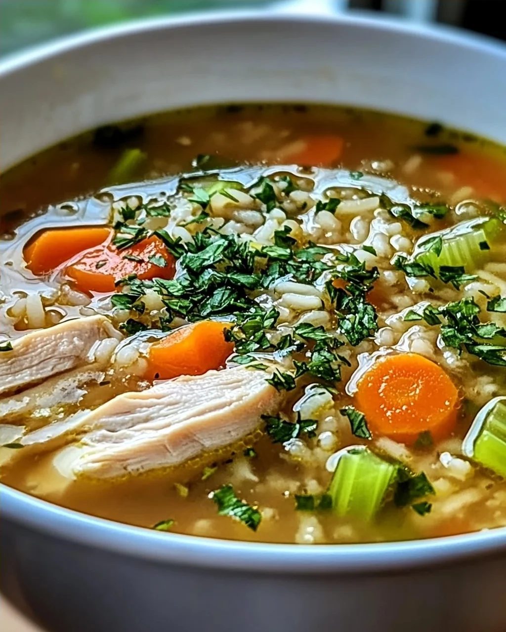 Hühner-Reis-Suppe mit speziellem Kräuter-Extrakt