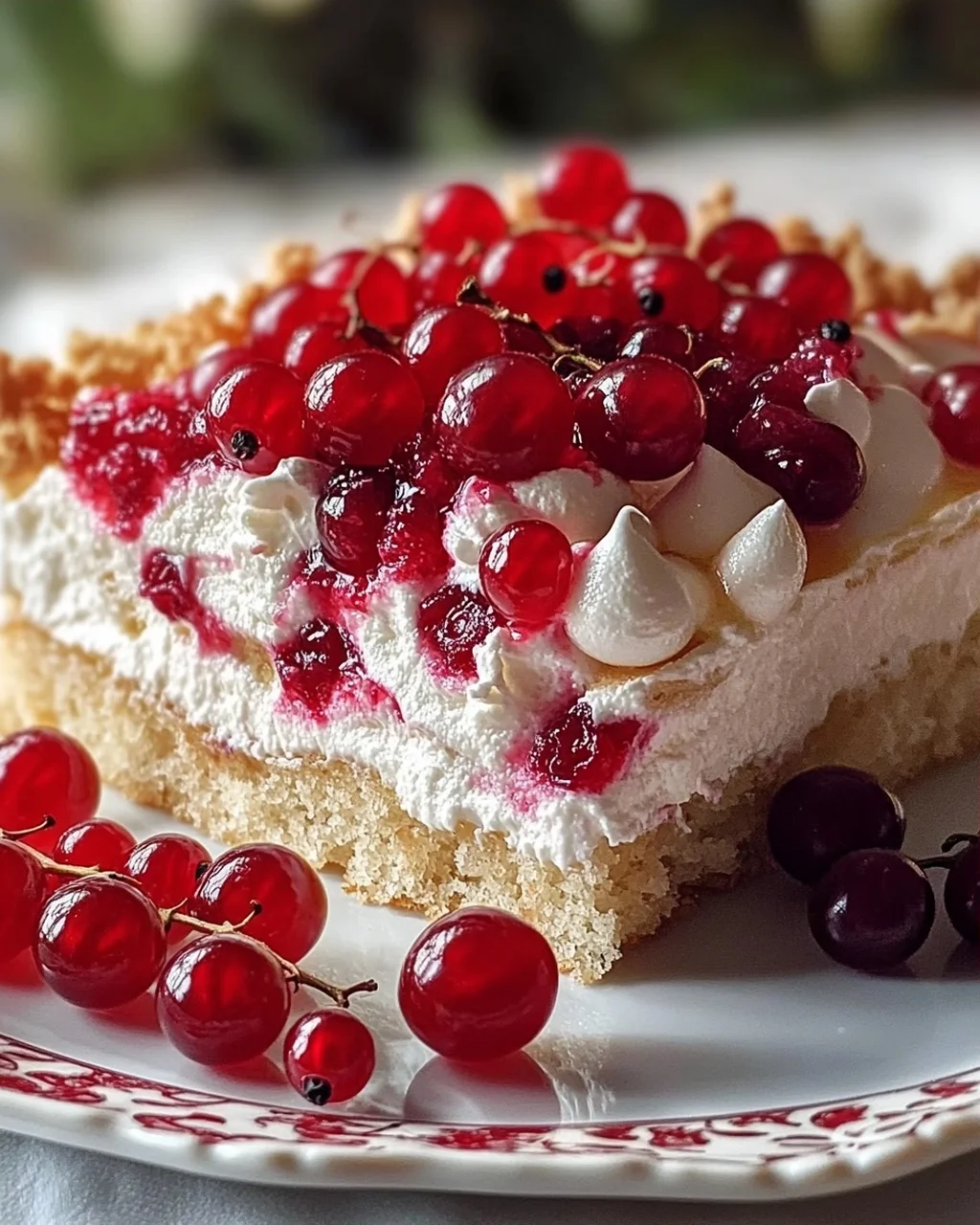 Johannisbeerkuchen mit Baiserhaube