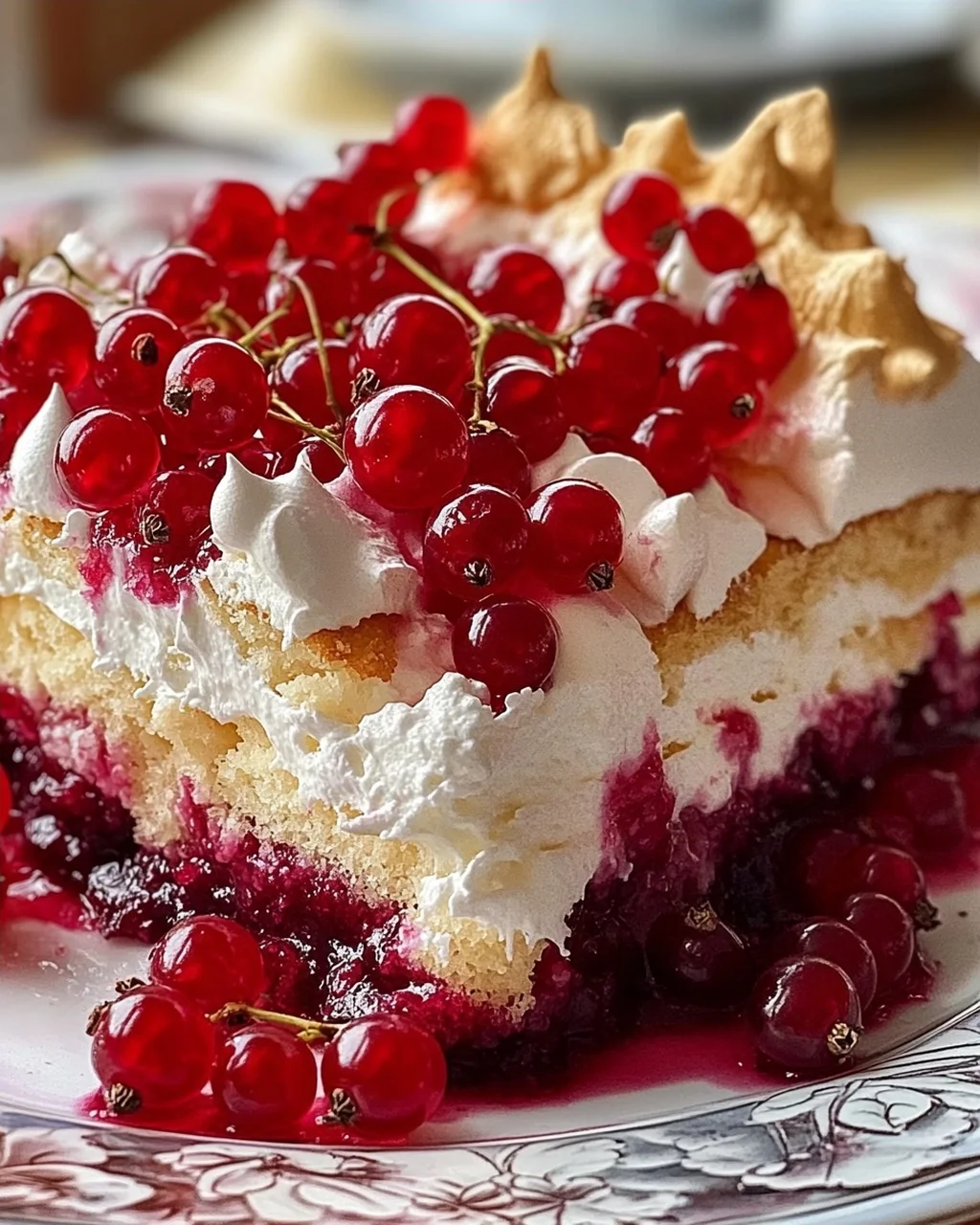 Johannisbeerkuchen mit Baiserhaube