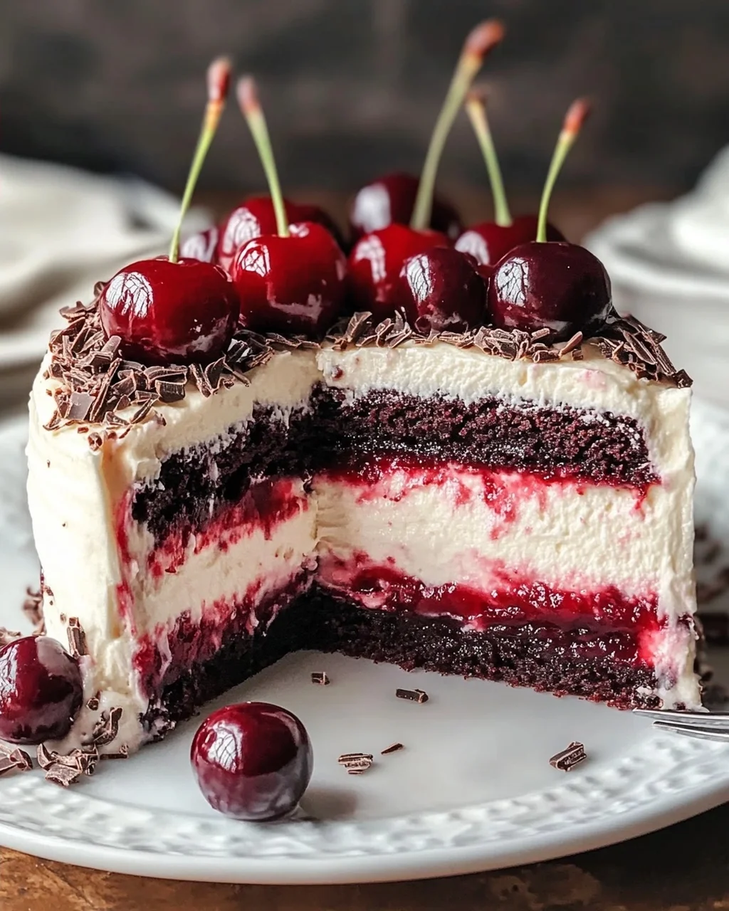 Kirschtorte mit Stracciatellacreme
