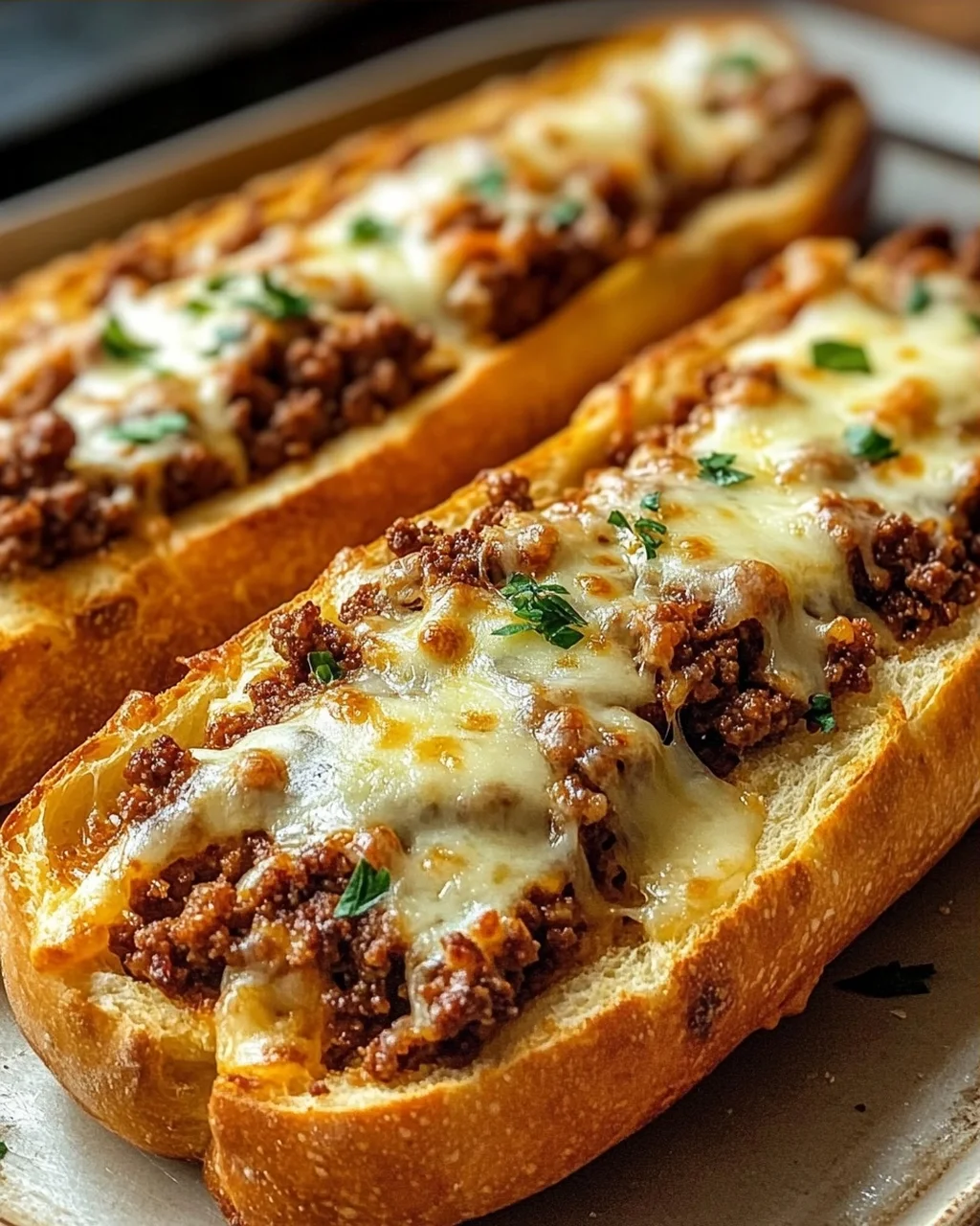 Knusprige überbackene Hackfleisch Baguettes – Nie wieder matschig!