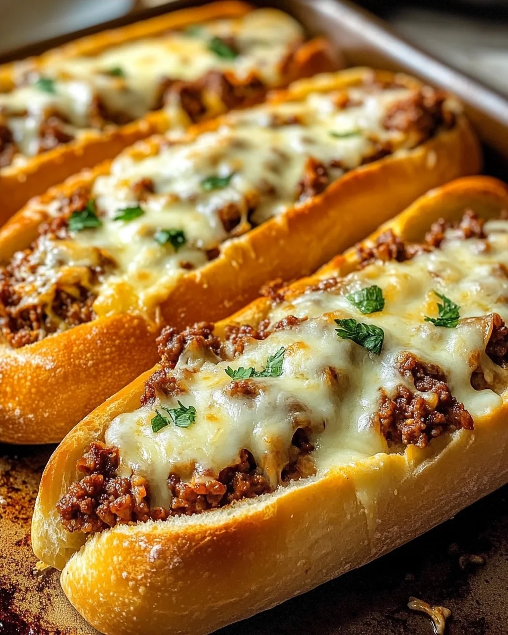 Knusprige überbackene Hackfleisch Baguettes – Nie wieder matschig!