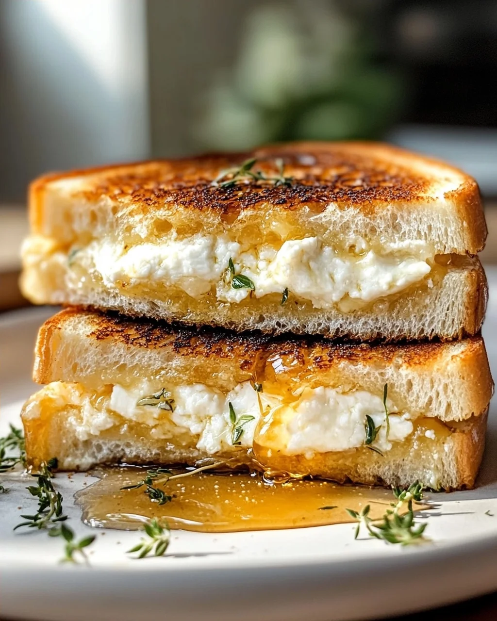 Köstliches Ziegenkäse-Grilled Cheese mit Honig Rezept