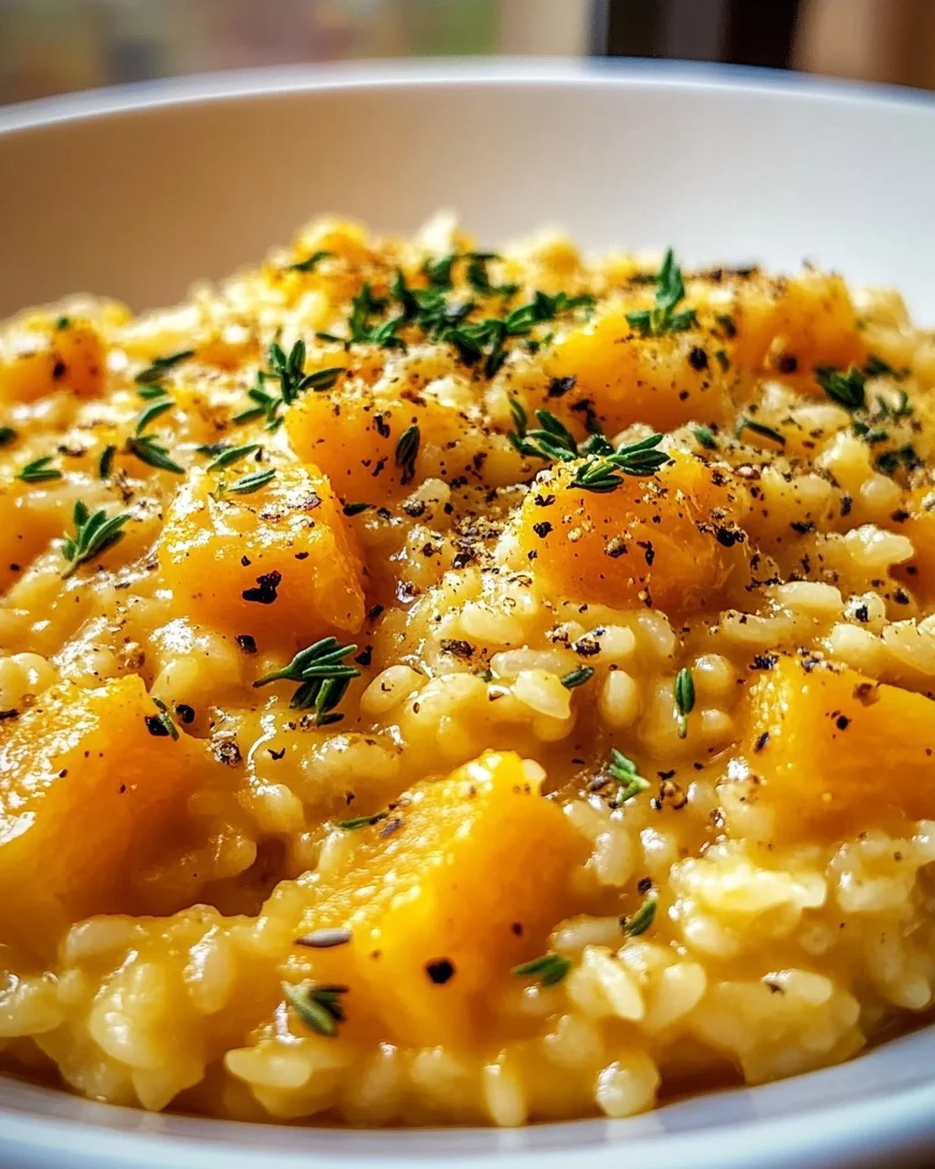 Kürbisrisotto mit Hokkaido und frischen Kräutern genießen