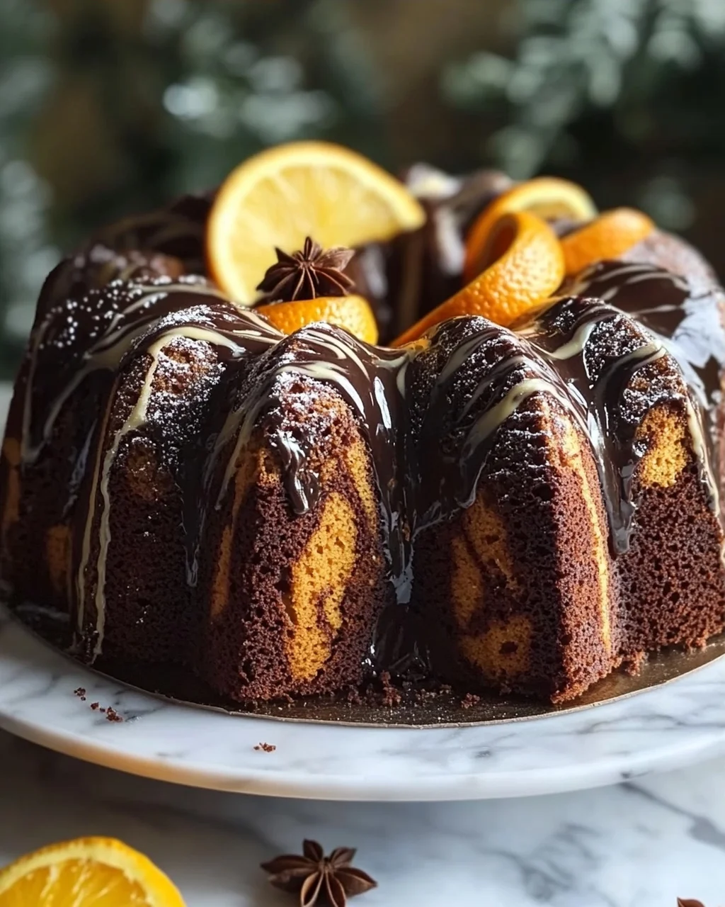 Mein Winter Weihnachtskuchen Marmor Lebkuchen Gugelhupf