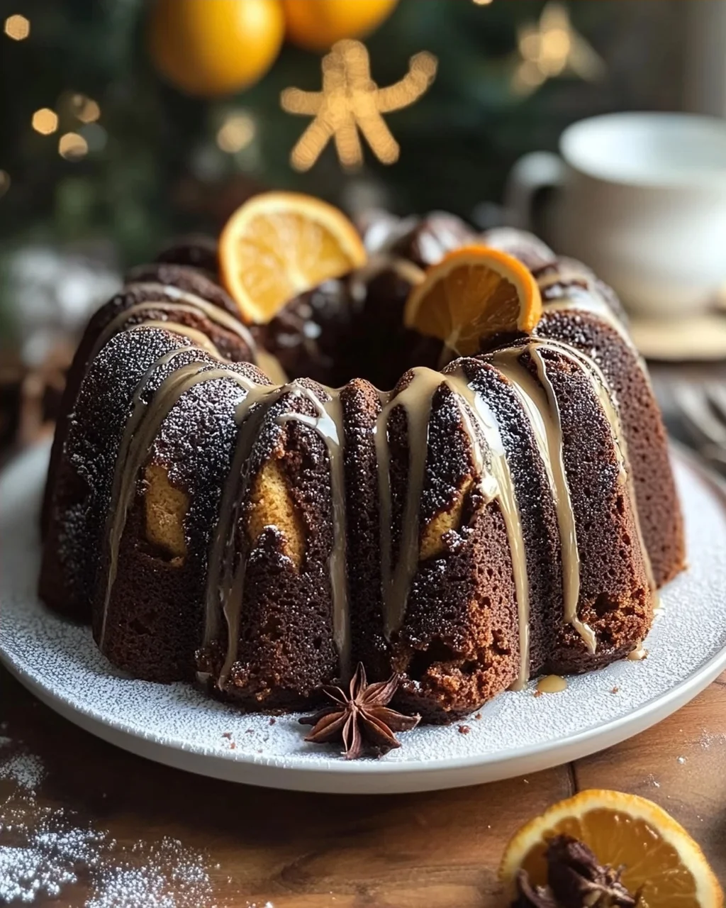 Mein Winter Weihnachtskuchen Marmor Lebkuchen Gugelhupf