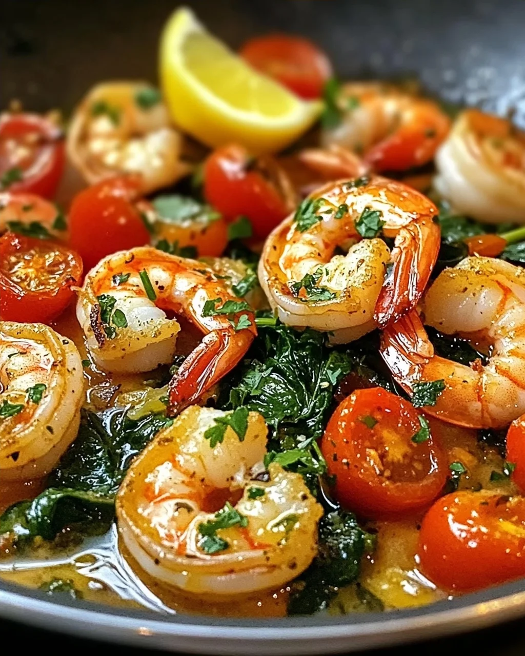 Mittelmeer Garnelen Pfanne mit Zitronen-Knoblauch-Sauce