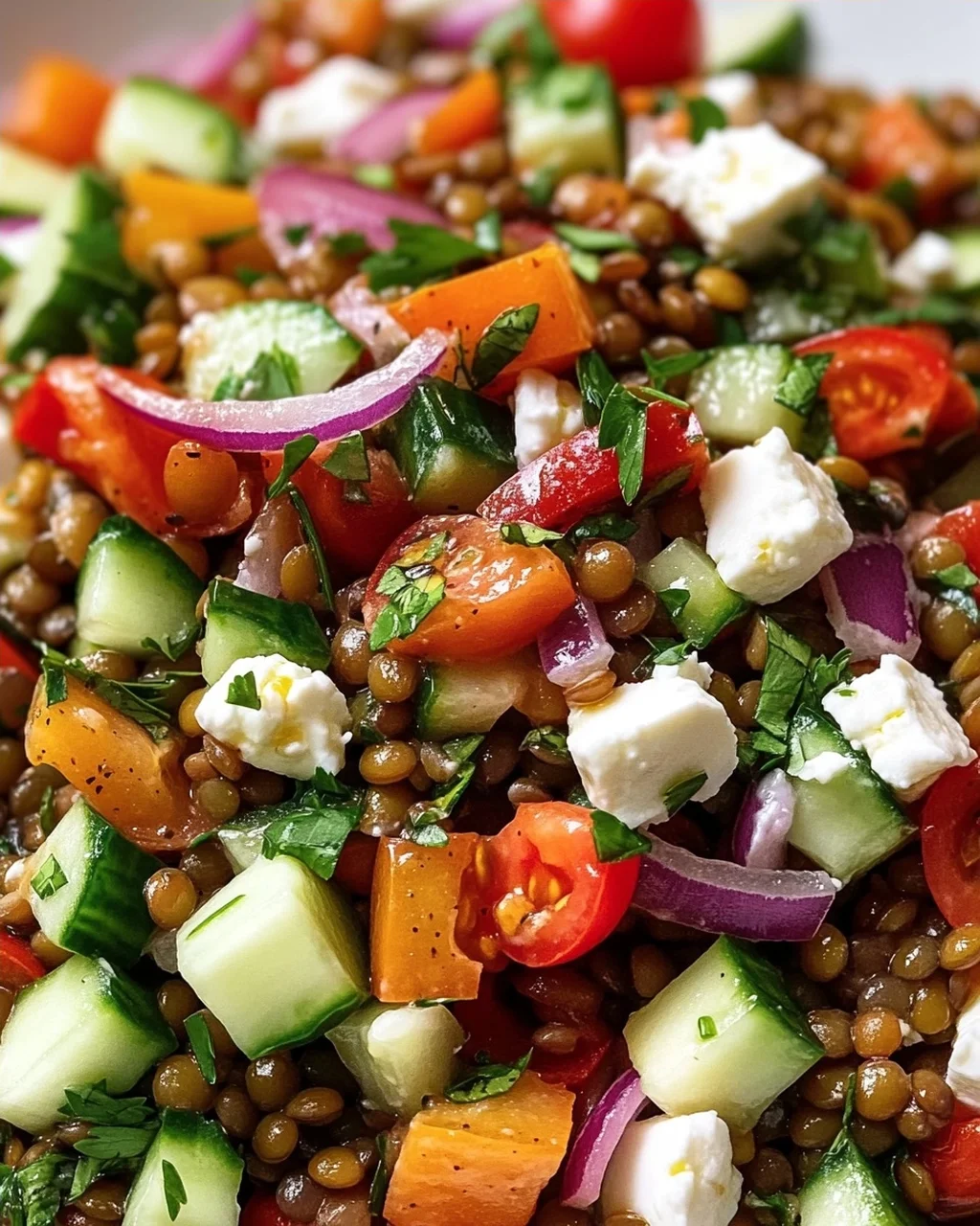 Orientalischer Linsensalat Feta: Frisch, würzig & einfach lecker