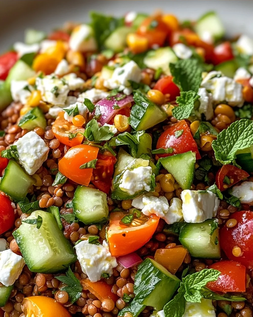 Orientalischer Linsensalat Feta