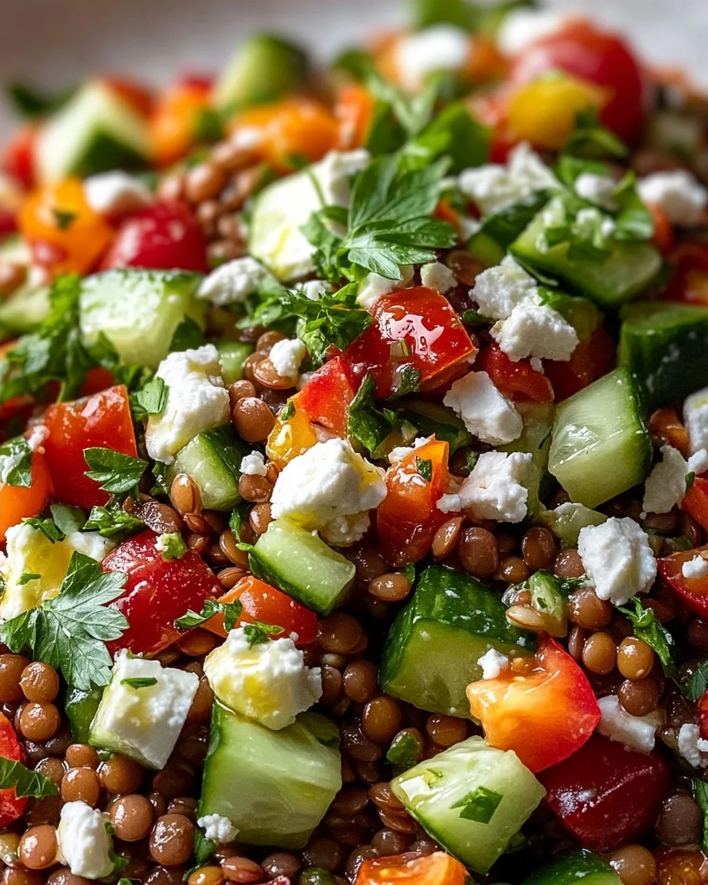 Orientalischer Linsensalat Feta