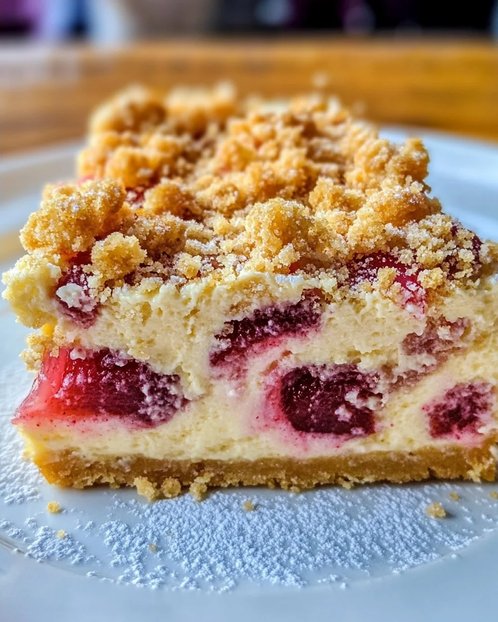 Rhabarber-Cheesecake mit Streuseln - Rhabarber Käsekuchen