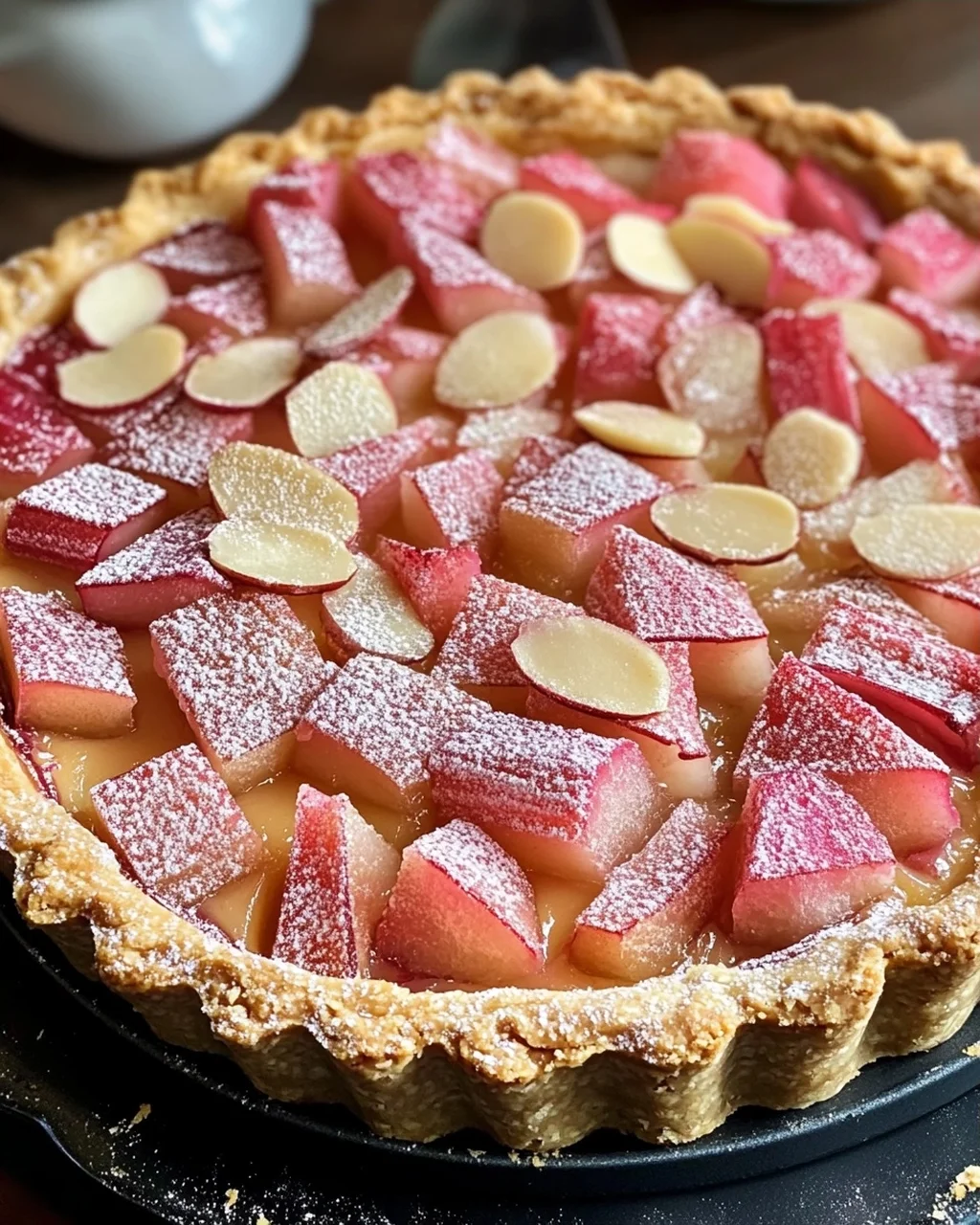Rhabarber Tarte mit Mandelcreme - Rhabarber Frangipane Tarte