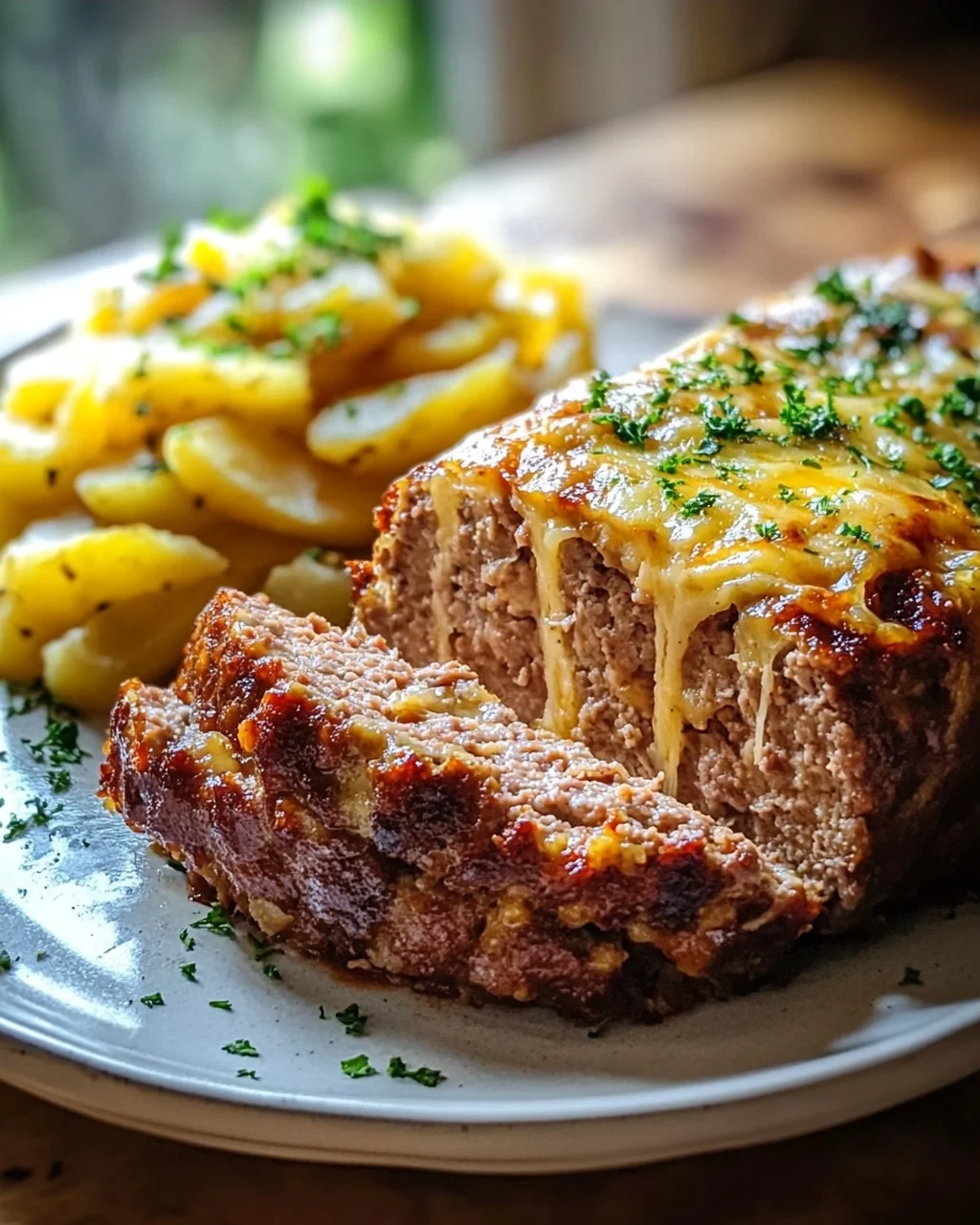 Rustikaler Hackbraten & extra cremiges Kartoffelgratin in Sahne