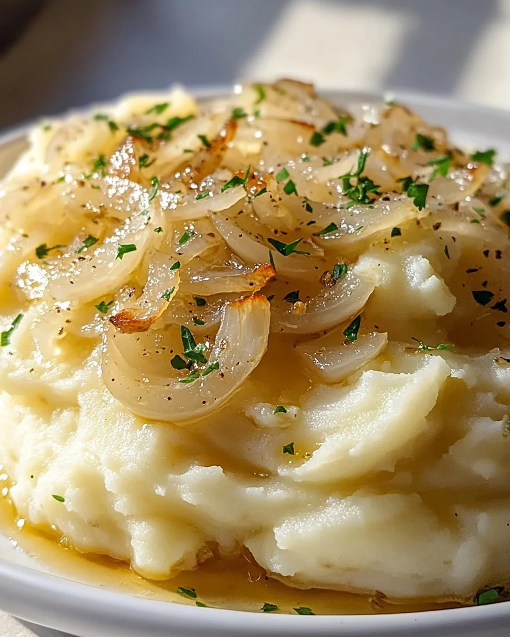 Unwiderstehliche Knoblauchbutter-Zwiebelsauce für Püree