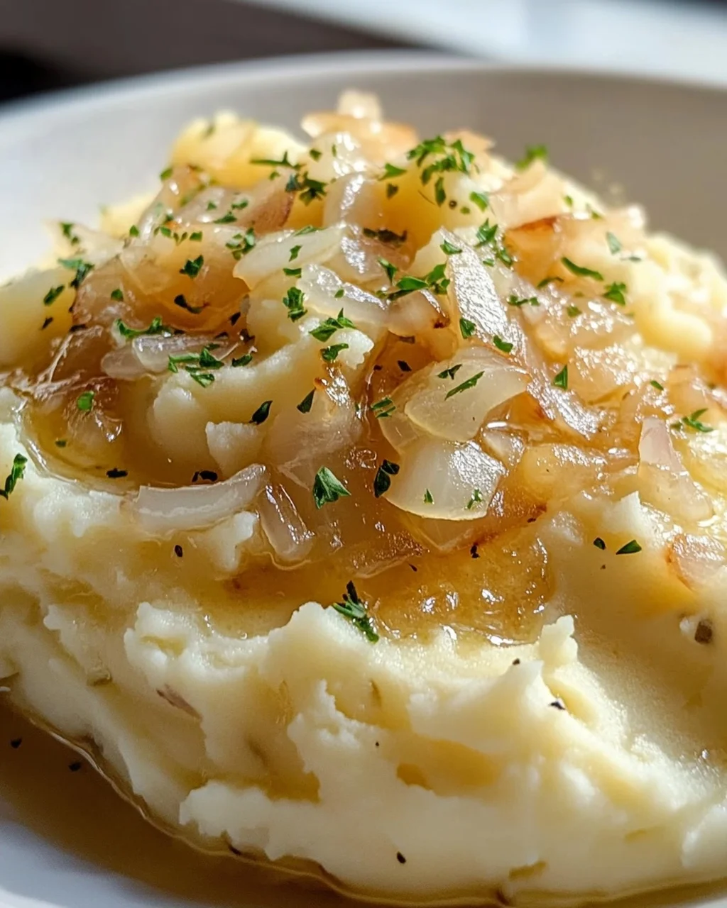 Unwiderstehliche Knoblauchbutter-Zwiebelsauce für Püree