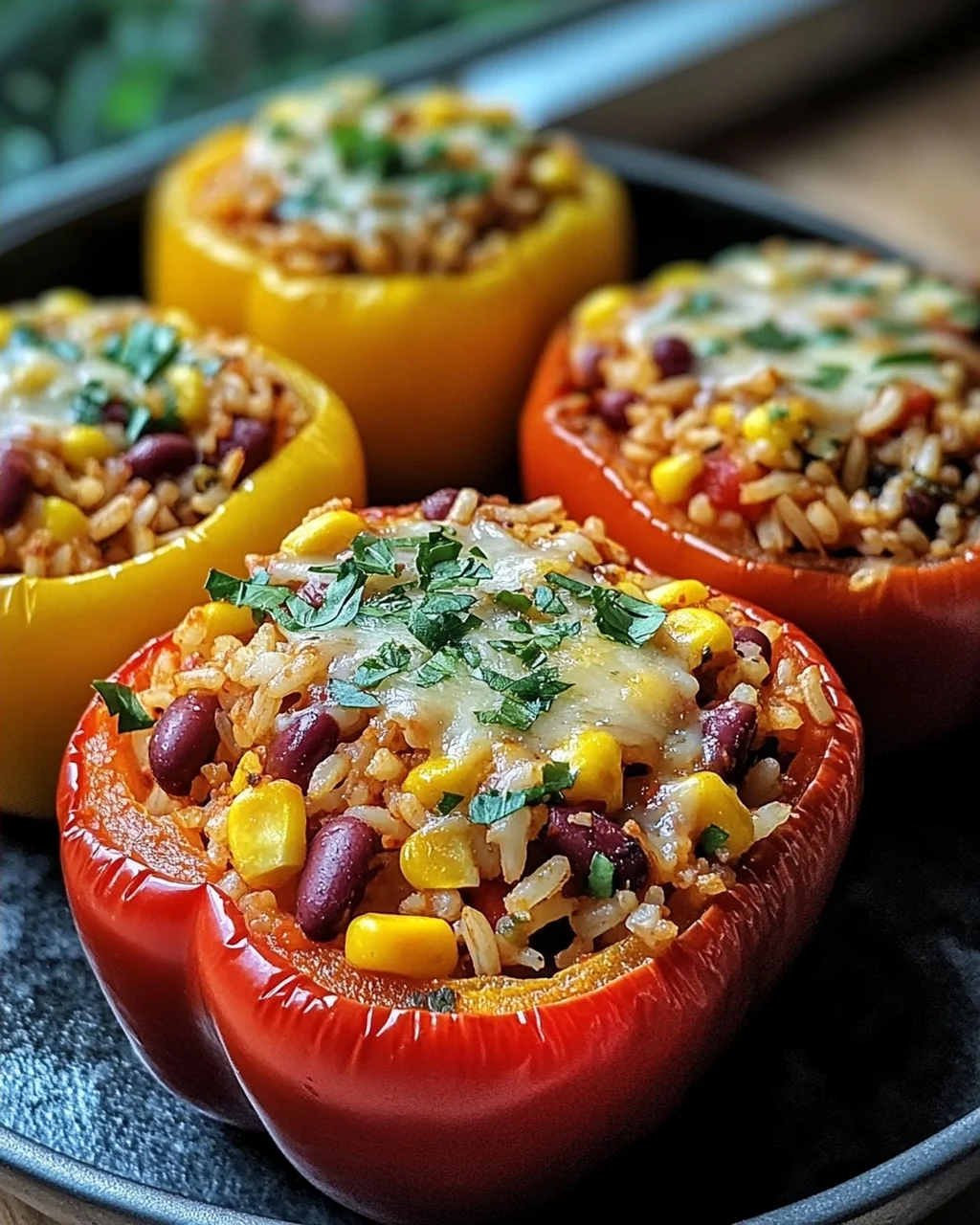 Vegetarische Gefüllte Paprika mit Reis